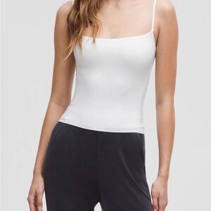 Lululemon White Wundermost Ultra-Soft Nulu Spaghetti-Strap Cami